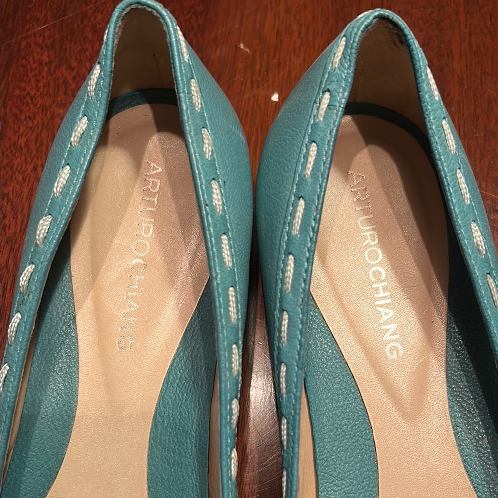 2/$30 Turquoise Ruched Flats - Picture 2 of 7